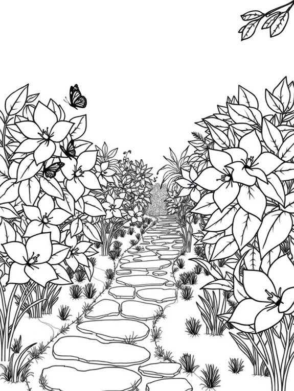 gardenia coloring page scene