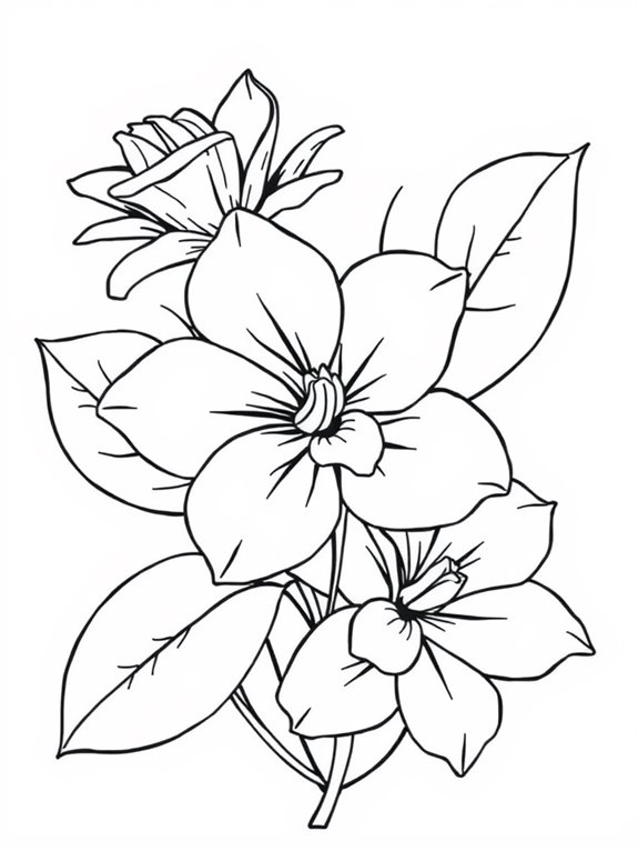 gardenia flower line art