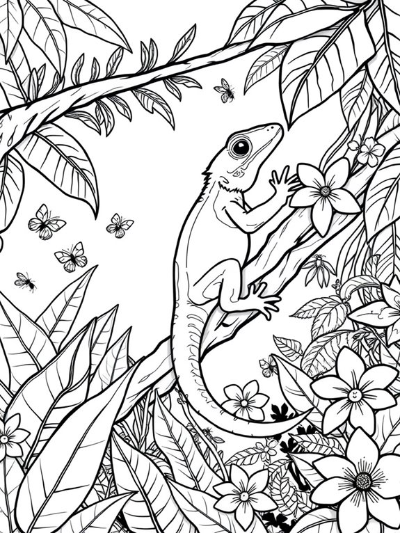 gecko jungle adventure coloring page