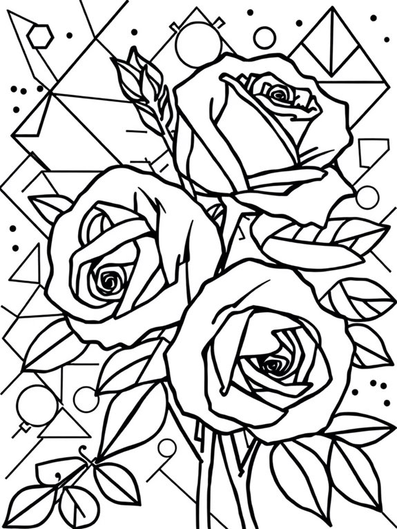 geometric abstract rose garden