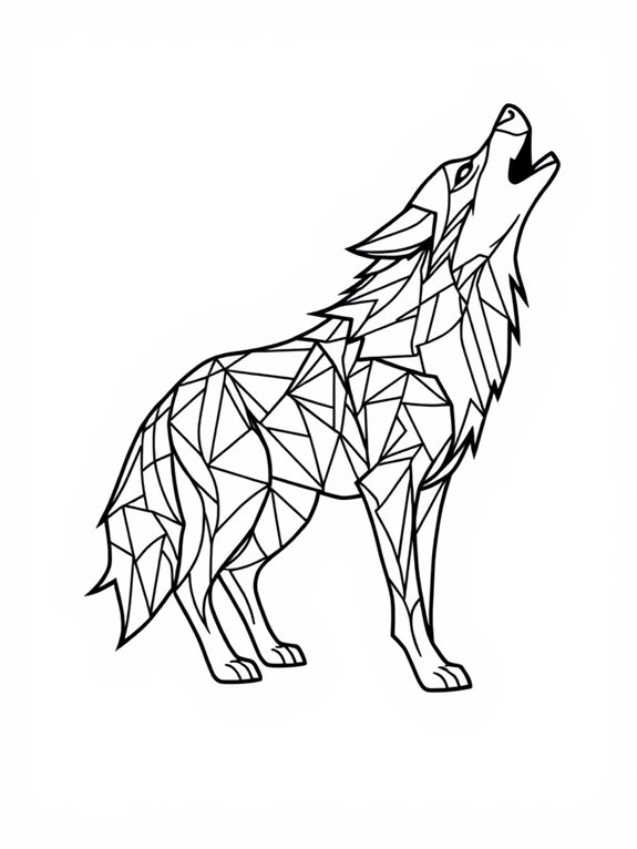 geometric abstract wolves design