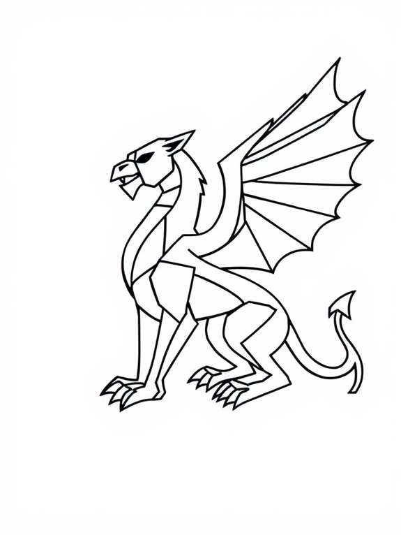 geometric griffin coloring page