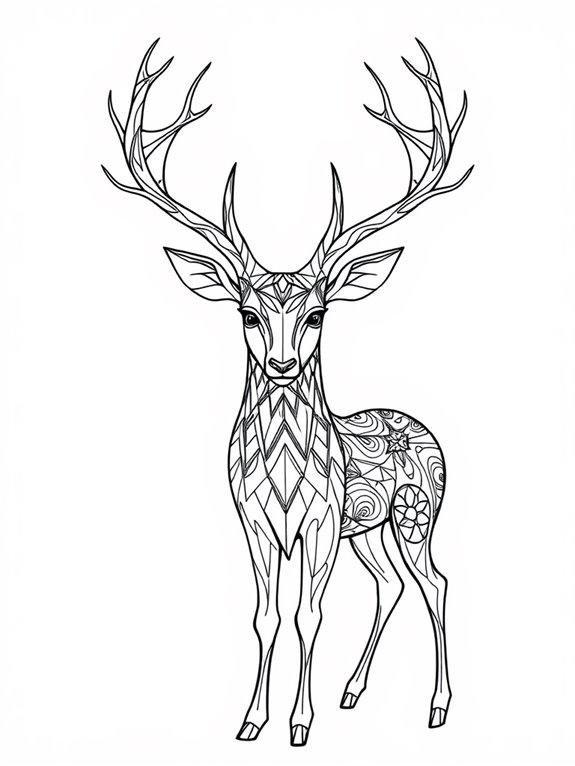 geometric mystical deer design