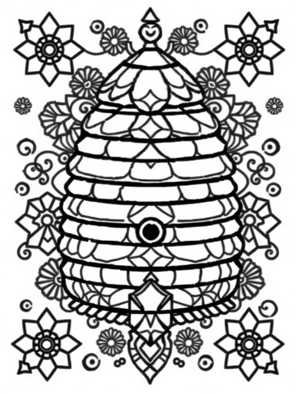 geometric patterned beehive coloring