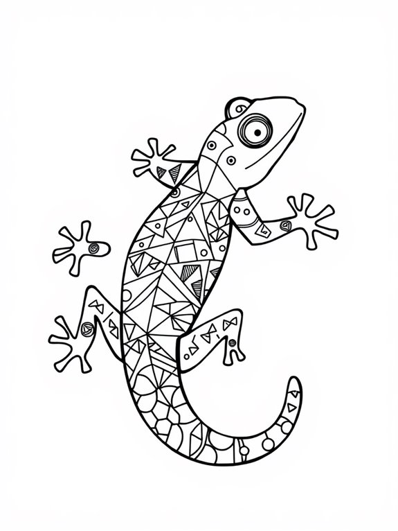 geometric patterned gecko illustration