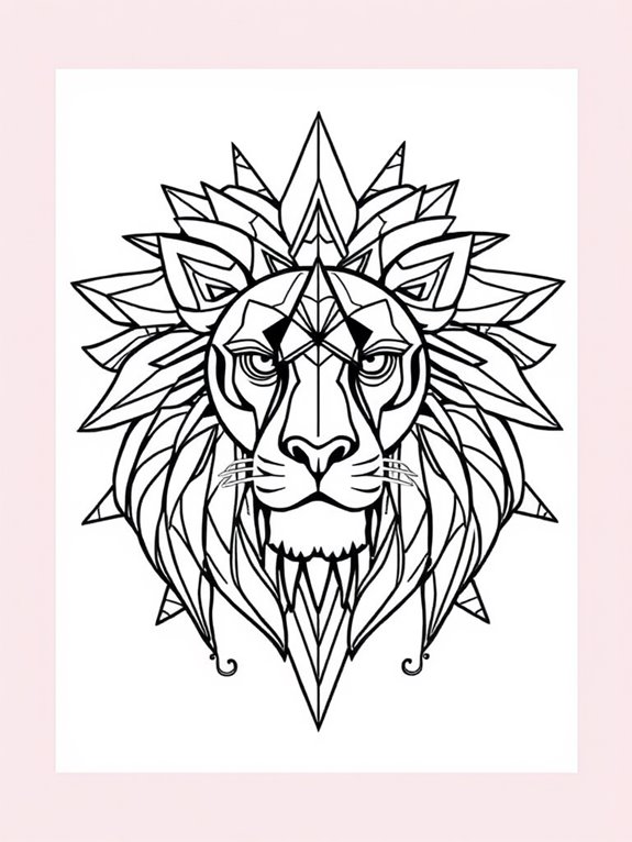 geometric patterned lion illustration