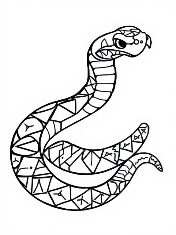 geometric patterned snake illustration