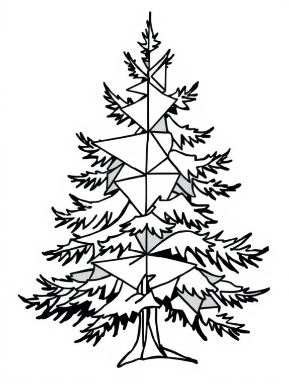 geometric spruce coloring page