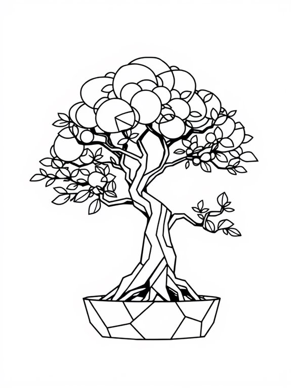 geometric stylized bonsai design