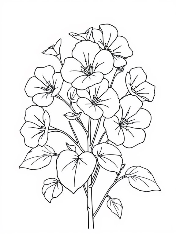 geraniums coloring page design