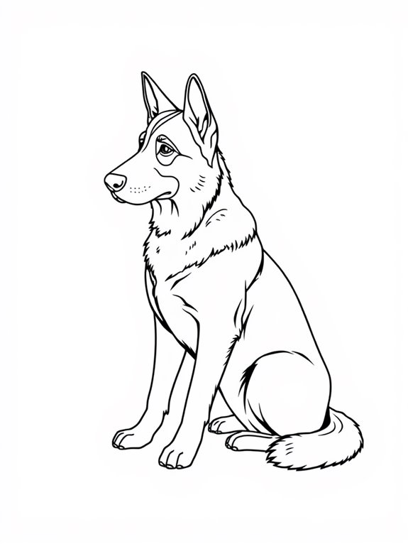 german shepherd coloring page