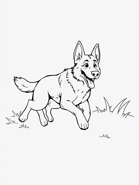 german shepherd coloring page