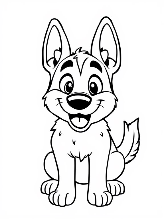 german shepherd coloring page