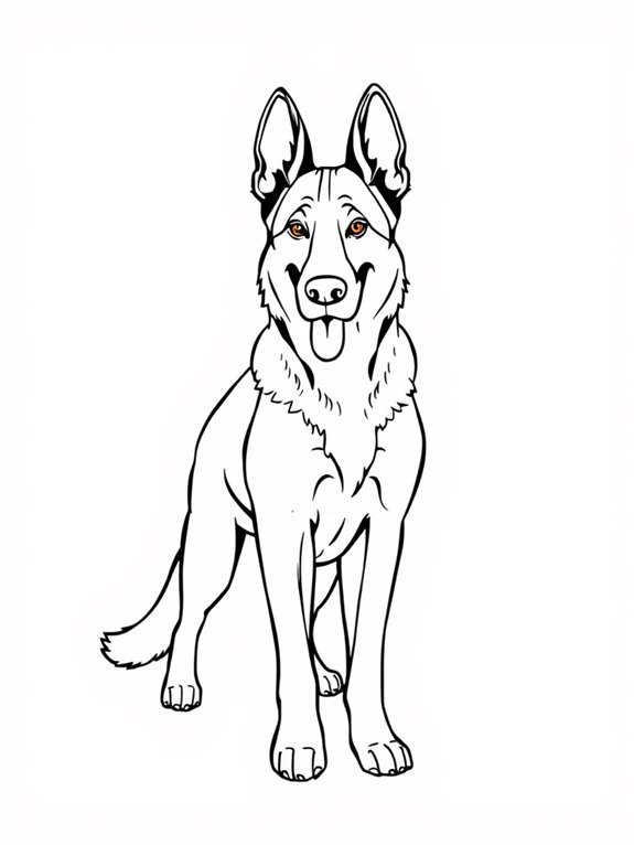 german shepherd coloring page