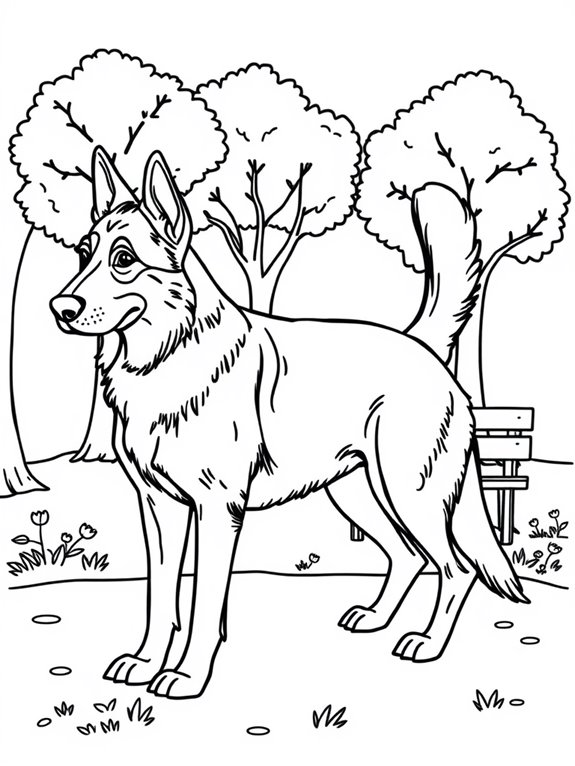 german shepherd park scene