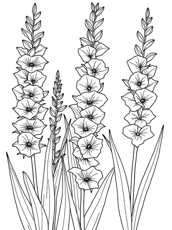 gladiolus flower coloring activity