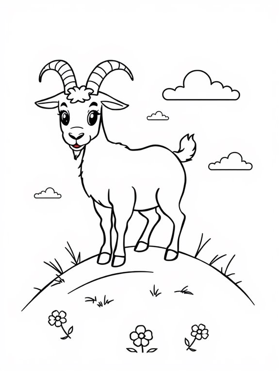 goats coloring page outline