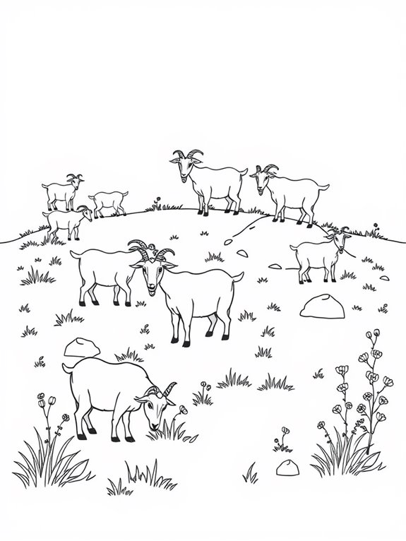 goats grazing in meadow