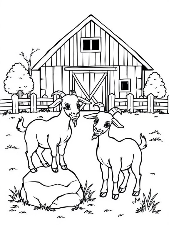 goats in barn scene