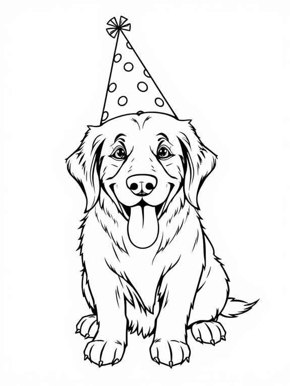 golden retriever party hat