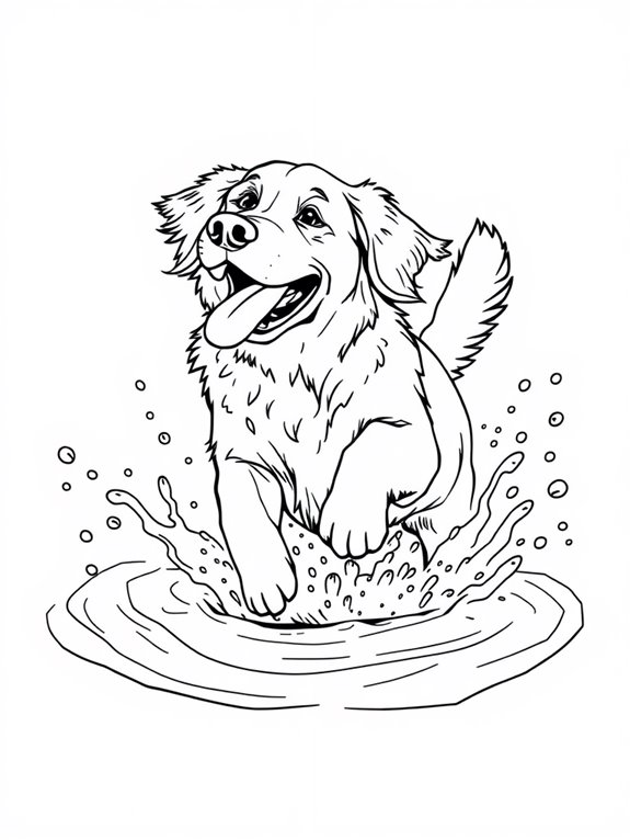 golden retriever water fun