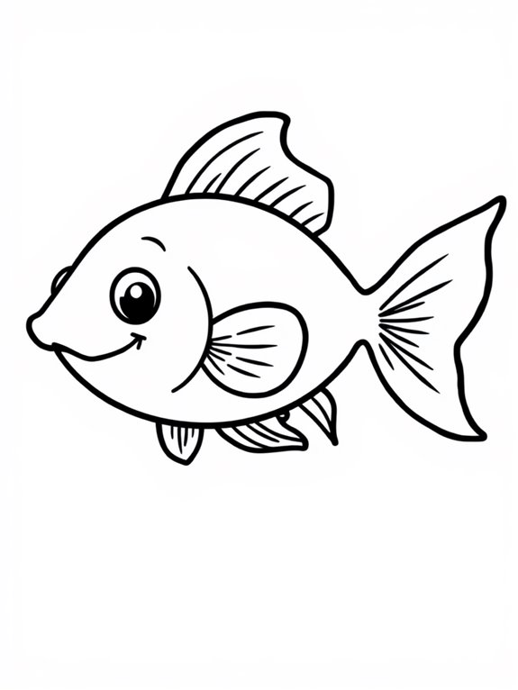 goldfish outline coloring page