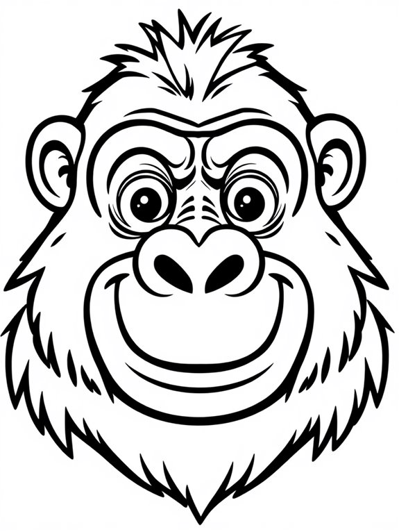 gorilla face coloring activity