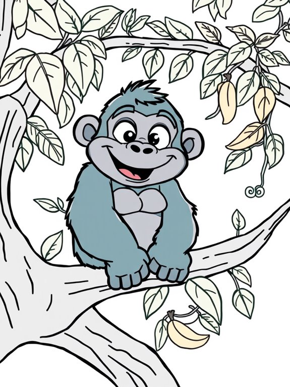 gorilla themed coloring activity