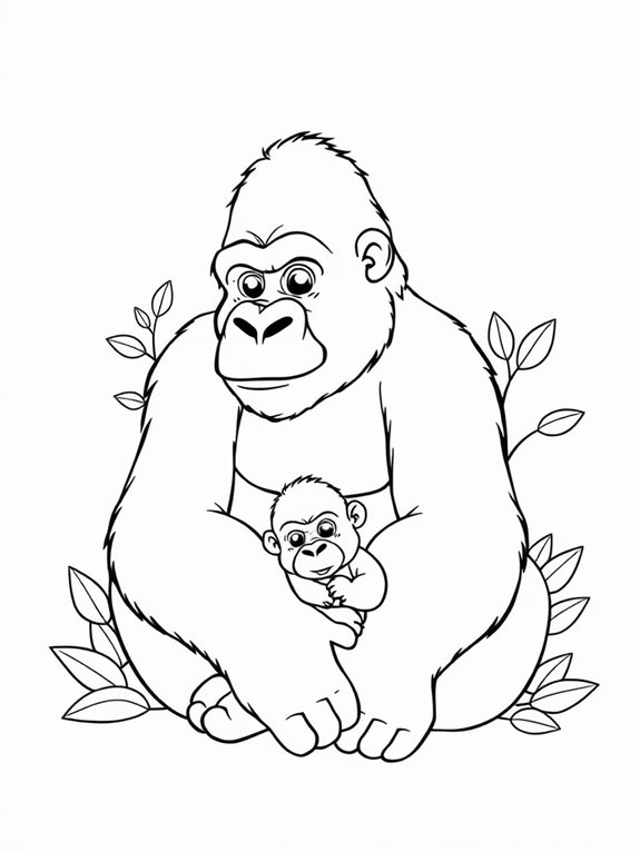 gorillas caring for infants