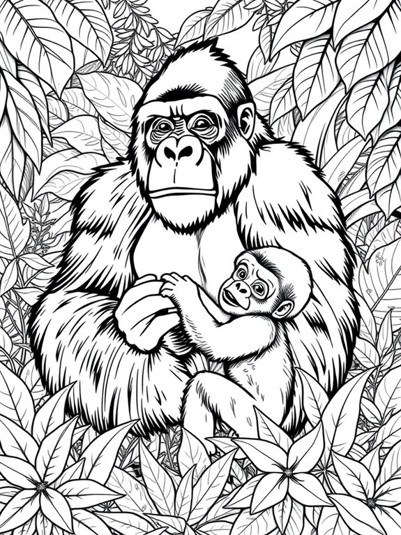 gorillas coloring page design