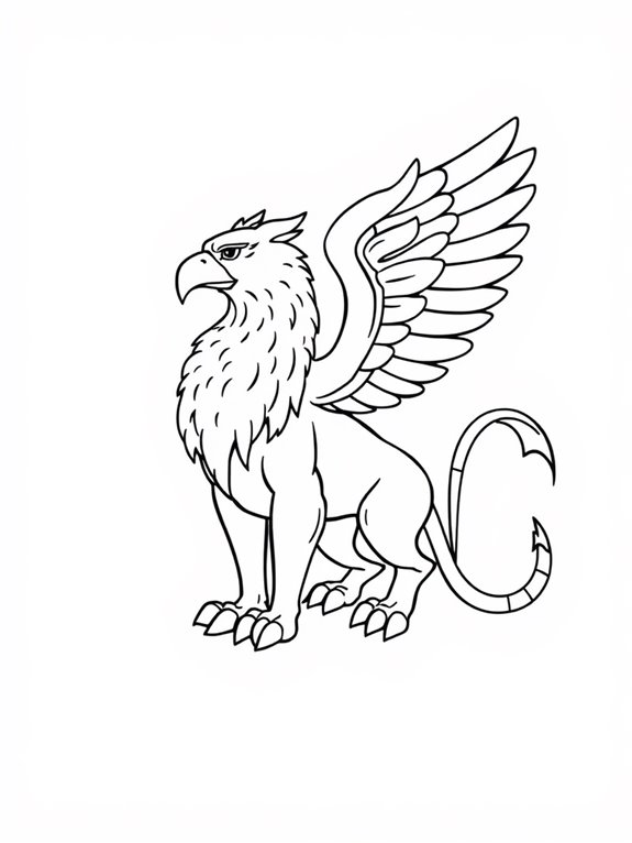 griffin simple outline coloring