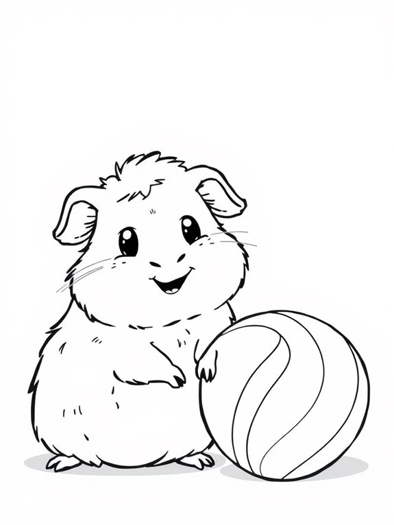 guinea pig playing ball