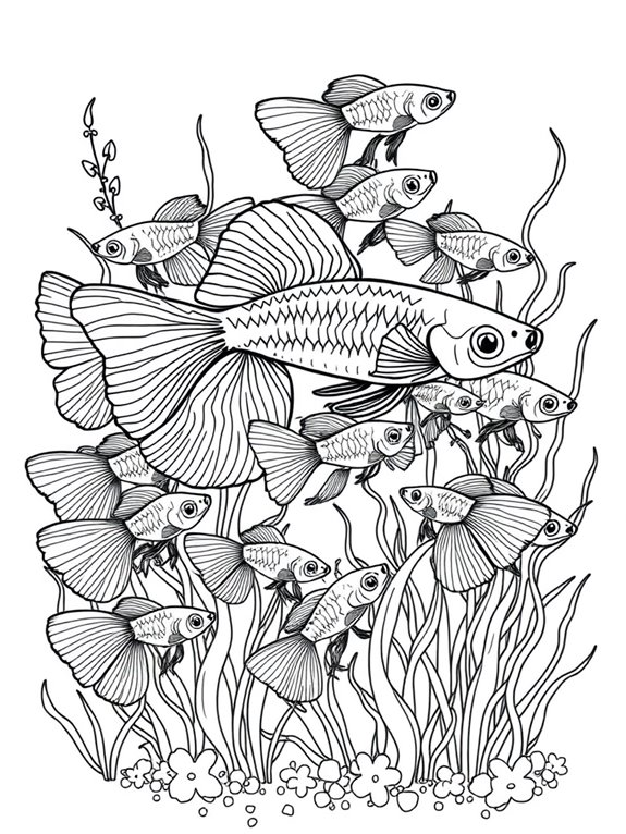 guppy family coloring page