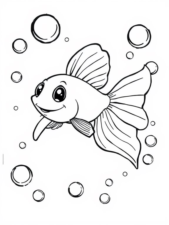 guppy surrounded by bubbles