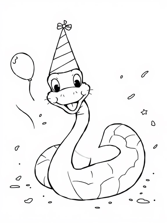 happy birthday snake illustration