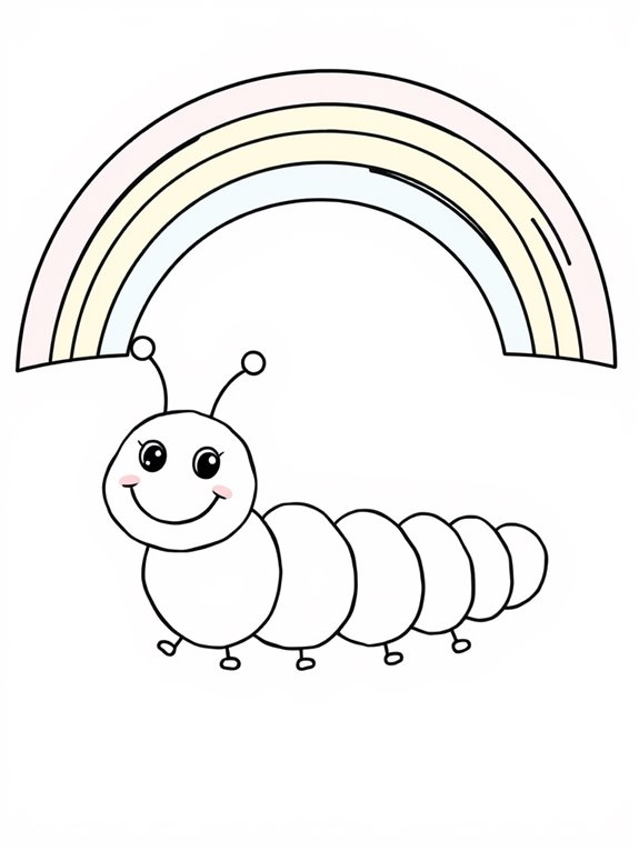 happy caterpillar rainbow coloring