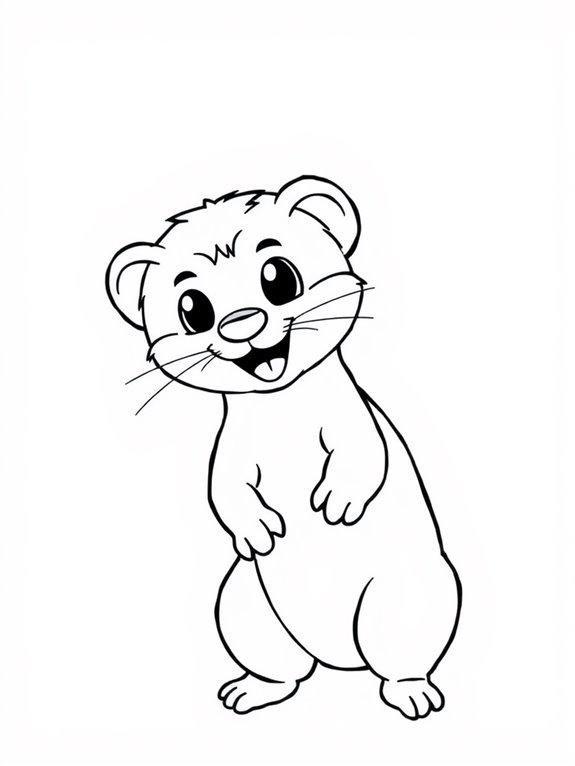 happy ferret coloring page