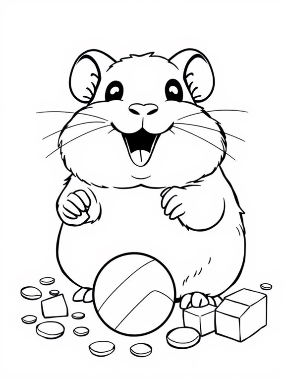 happy hamster playing joyfully