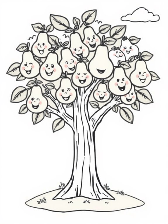 happy pear tree illustration