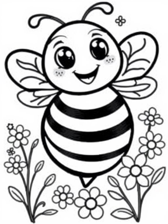 happy smiling honeybee illustration