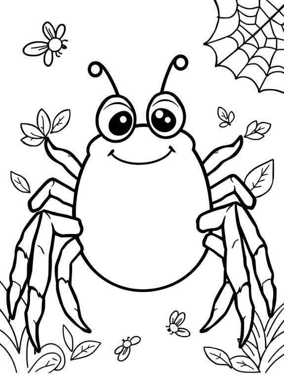 happy spider coloring activity