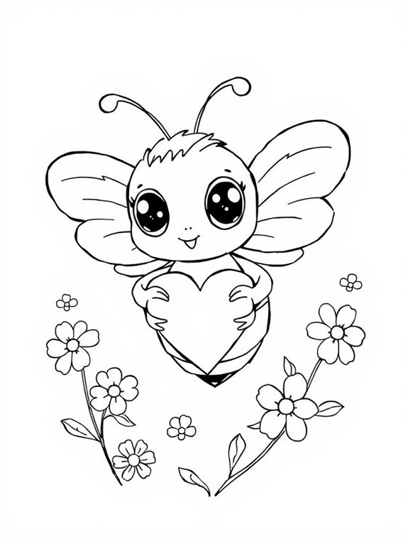 heart shaped honeybee illustration