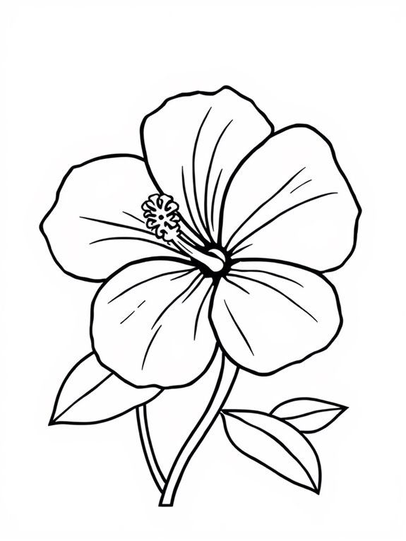 hibiscus coloring page fun