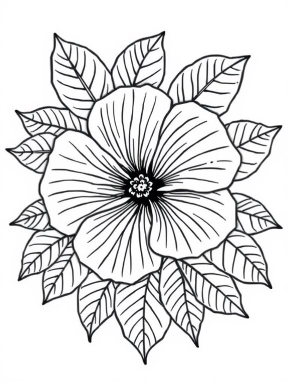 hibiscus flower and leaves