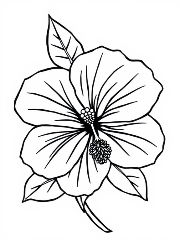 hibiscus flower coloring page