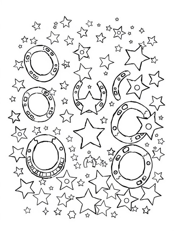 horseshoes and stars design