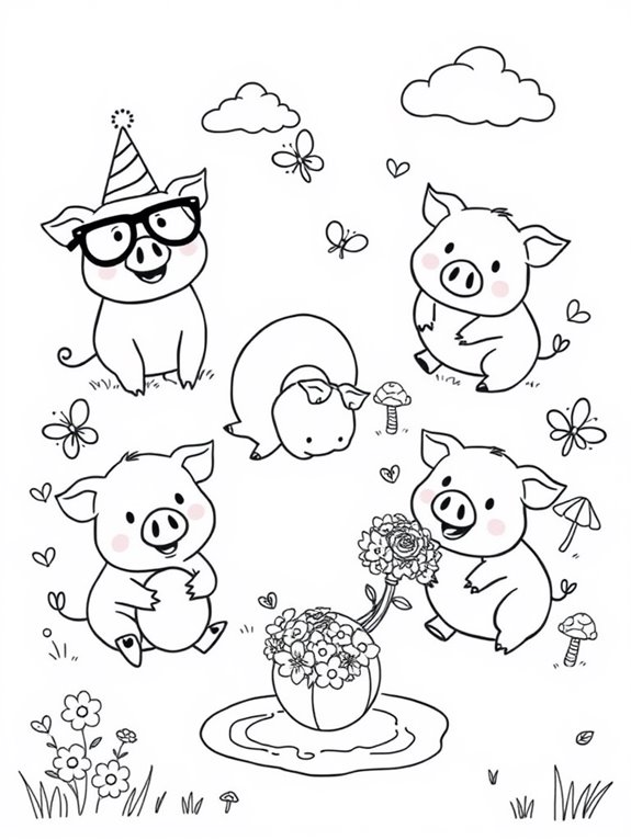 humorous pig coloring fun