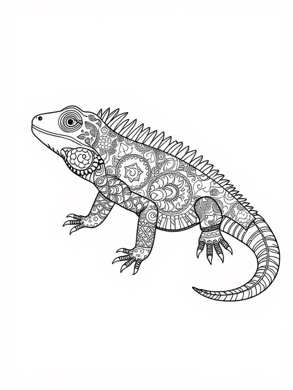 iguana patterns coloring page