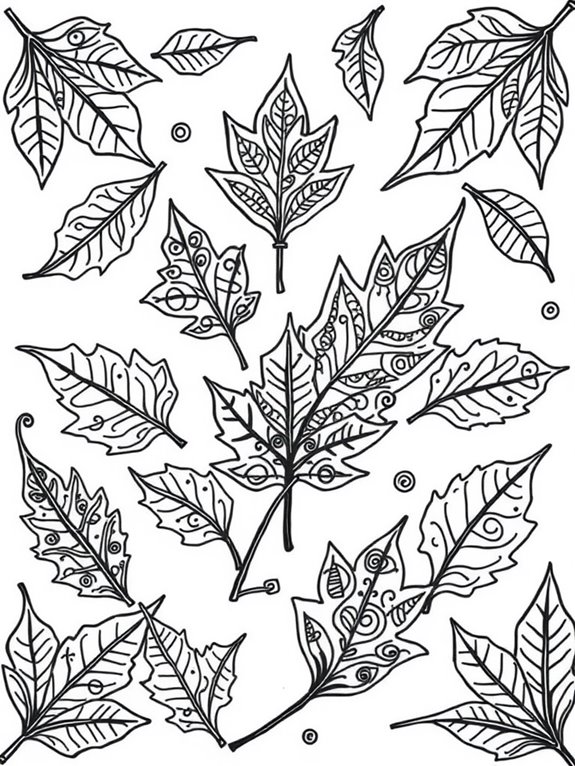 intricate autumn leaves design