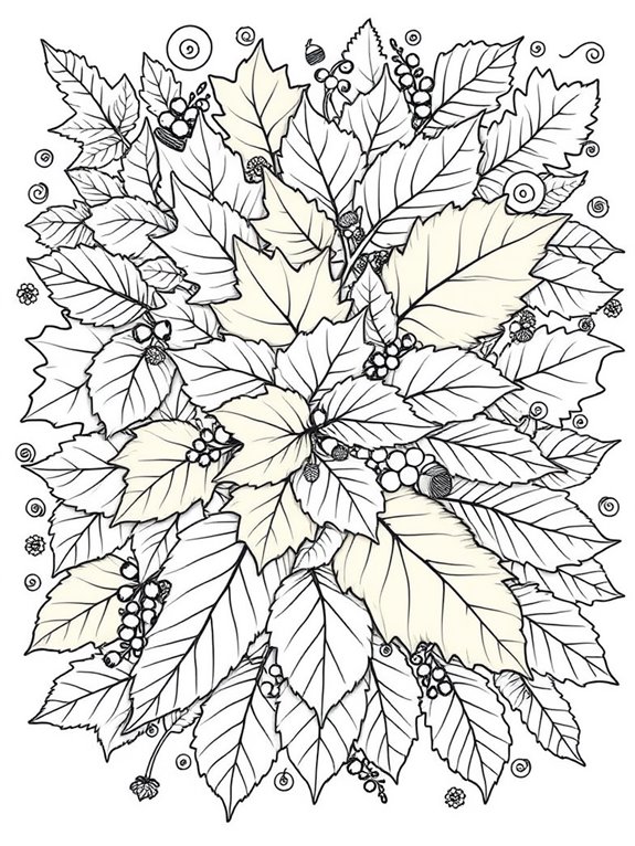 intricate autumn leaves design